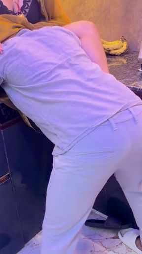 Husband Cheat Her Wife and Fucks Her Hot Saali in the Kitchen....   Clip 1