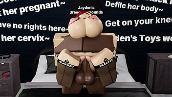 Black BBC fucks thick redheaded white girl in a Roblox condo