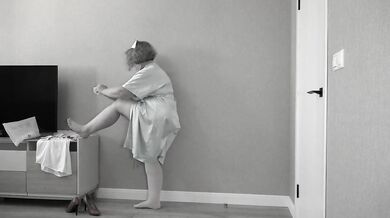 Nurse strips down her saggy tits for you in homemade cosplay