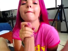 Big titted handjob slut pov cock wanking in pov video