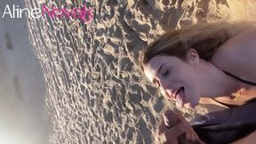 aguenta um boquete e depois foder na praia deserta? a loira da bunda gosta de leite na boca... (completo)