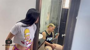 Shy stepsister seduces me &mdash;  masturbates then begs for deep penetration until she orgasms &mdash;  I climax&#x1F680; on her