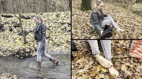 Anet goes for a walk in two pairs of boots