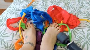 0090 - Pride 2021 PART 3: Salena's foot orgasm after mummification!