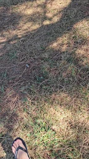 outdoor masturbation in a parking lot