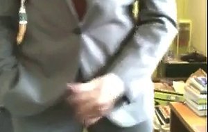 He shows us his new suits and he like to jerk off