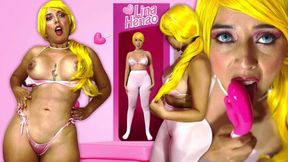 Barbie Masturbates Until She Pees in Golden Shower Scene