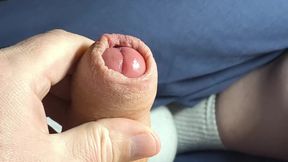 solo cumshot , after a long day, white socks, uncut pov