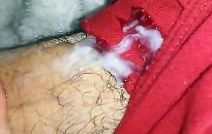 jerking  off my big cock  and cumming hard
