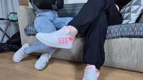 MY MALNOURISHED NEIGHBOR BEING PUNISHED BY SMELLING THE BAD ODOR OF MY FEET - BY GABRIELA BLOND - FULL CLIP