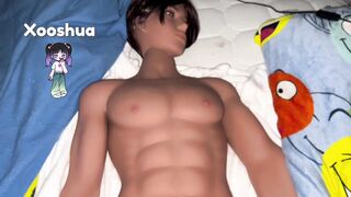 Xooshua's monstrous cock drills his in a realistic male fantasy