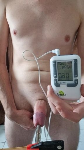 Young Gay Huge 13mm Cocksounding and E-stim with Cumshot Part 4