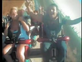 Girl on the attraction naked tit down blouse