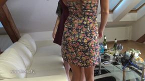 Version of sexy panties, round asses, no bra transparent show and pussy lips