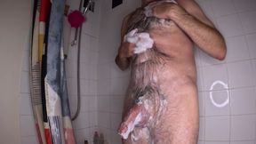 Sexy Dilf in the Shower Close up Cum Playing with Belly Button - Rockardglans 208