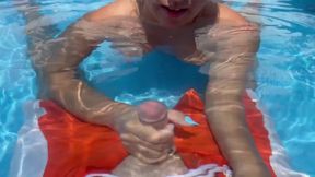 Blowjob, Handjob, Cumshot Underwater in Public Pool