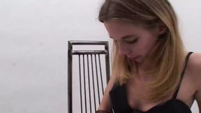 Stockings wearing blonde from Germany gets her ass sprayed