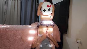 student girl with backpack got a pussy licking for getting an a on class