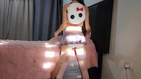 student girl with backpack got a pussy licking for getting an a on class