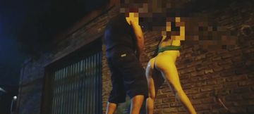 Public sex on the street with voyeurs