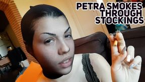 Petra smokes through stockings - HD