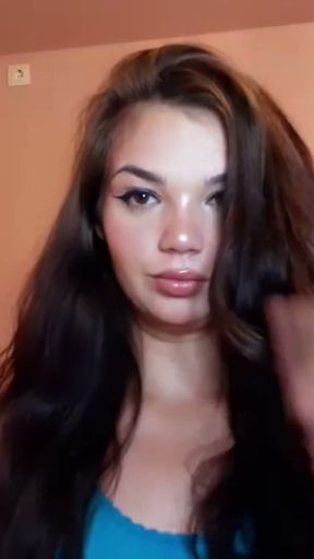 Hot brunette Romanian goddess smoking in your face   Clip 1