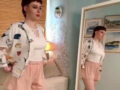 Petite amateur redheaded teen pisses and sucks cock