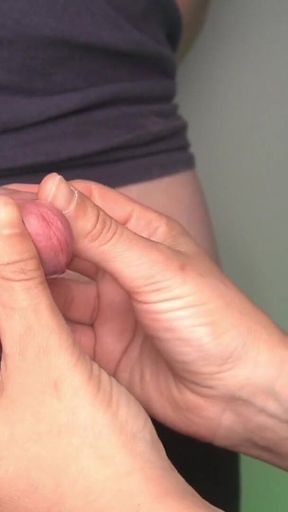 Perfect Foreskin and Balls Worshipping Handjob