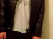 Fucking and Cumming on my Leather Jacket