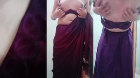 indian trans woman gaurisissy fucked in pink saree like a whore