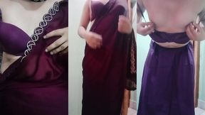 indian trans woman gaurisissy fucked in pink saree like a whore