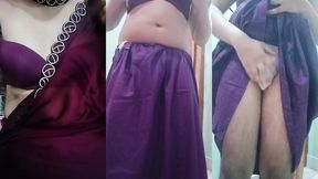 indian trans woman gaurisissy fucked in pink saree like a whore