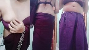 indian trans woman gaurisissy fucked in pink saree like a whore