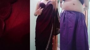 indian trans woman gaurisissy fucked in pink saree like a whore