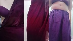 indian trans woman gaurisissy fucked in pink saree like a whore