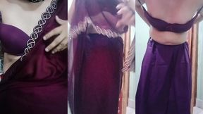 indian trans woman gaurisissy fucked in pink saree like a whore