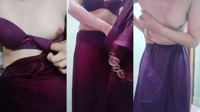 indian trans woman gaurisissy fucked in pink saree like a whore