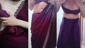 indian trans woman gaurisissy fucked in pink saree like a whore
