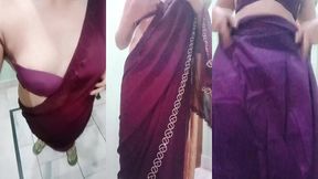 indian trans woman gaurisissy fucked in pink saree like a whore