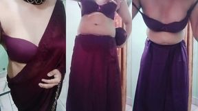 indian trans woman gaurisissy fucked in pink saree like a whore