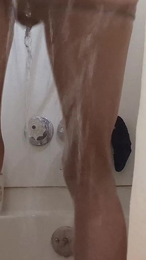 Wet Tan Pantyhose in the Shower