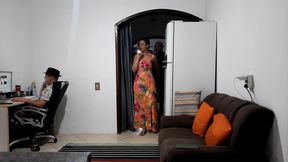 Mistress visits cheating wife while cuckold works from home