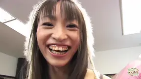 This Asian girl with a big natural tit and puffy nipples is astonished