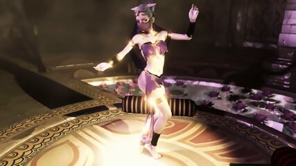 Exotic atgirl concubine belly dances barefoot in egyptian oasis temple