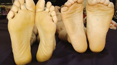 Double Foot Fetish Barefoot Soles Feet Fight