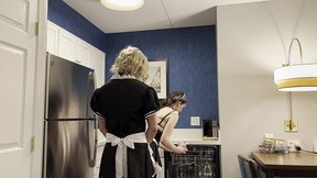 crossdressing boss fucked petite trans maid worker