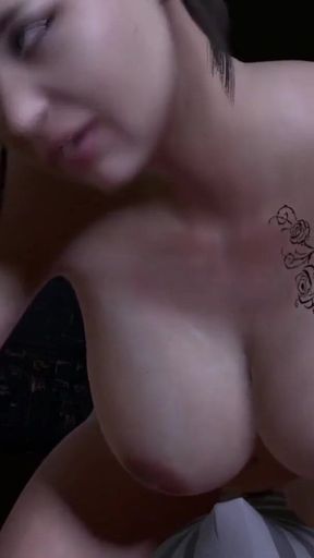 Sexy mature woman rides her pillow at night