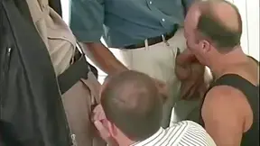 Three Older Guys Engulf One One More Off In Hotel Room