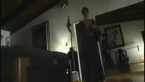 Old and young engage in steamy threesome fuck with dildo