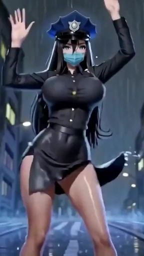 Cute police officer dance, Ai animation   Clip 1